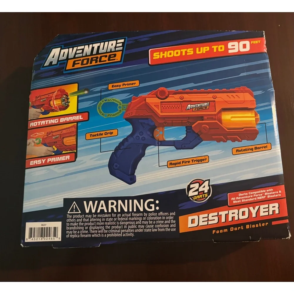 Unopened Nerf Adventure Force Destroyer Foam Dart Booster 24 Darts Up to 90 Feet